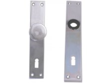 Štít dveřní hranatý s knoflíkem K 757-K, 72 mm, klíč, hliník